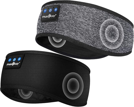 MUSICOZY Sleep Headphones Bluetooth Headband Wireless Music Headband Headphones, Earbuds for Side Sleepers Women Men Workout Running Travel Yoga Cool Gadgets Unique Gift 2 Pcs
