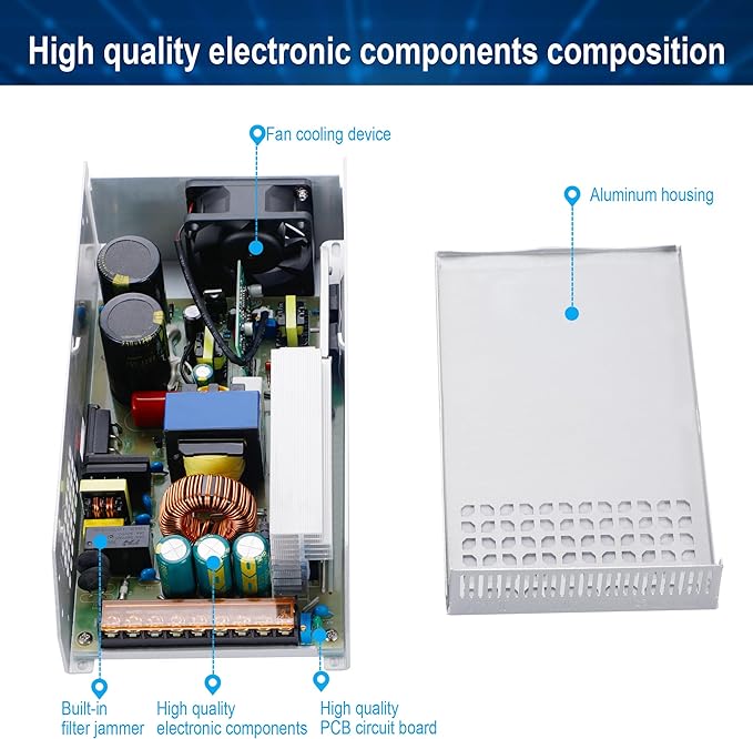 24V 50A 1200W DC Switching Power Supply Adapter PSU AC 110V / 220V-DC 24V Transformer Adapter, for LED Light Strip,Medical Equipment, DC Motor,Computer Project of Industrial Power Supplies