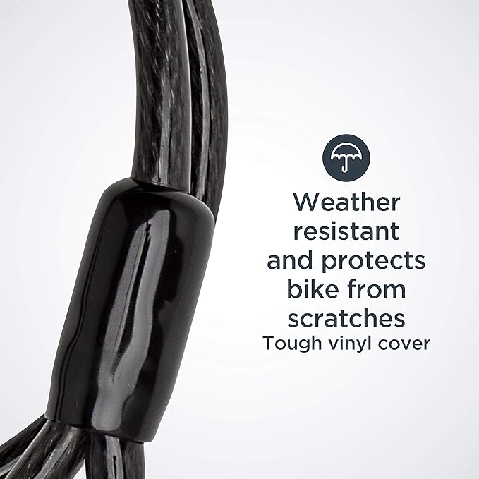 Schwinn Bike U-Lock with Cable, 4 ft x 10 mm Cable, Black, Vinyl Coated Steel Shackle, Mounting Bracket for Storage and Transport, Anti Theft Protection, Shackle Bike Lock for Security