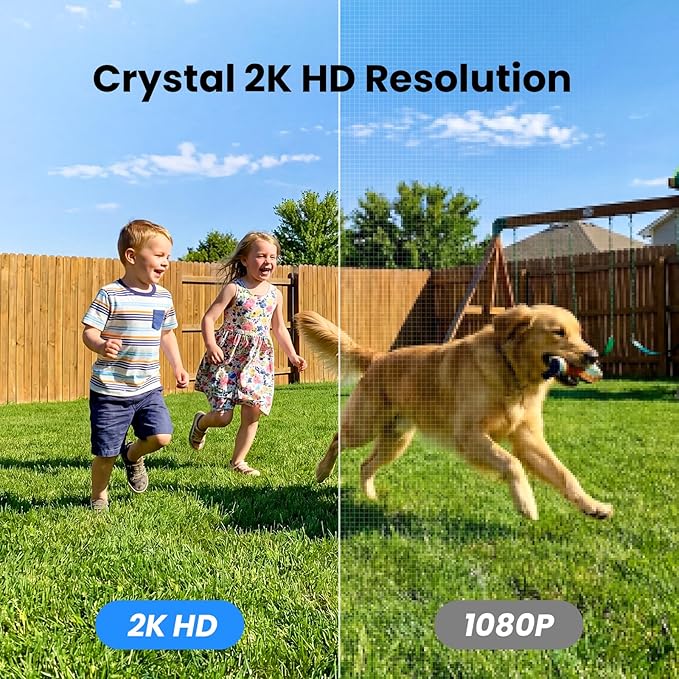 GALAYOU Security Cameras Wireless Outdoor - 2K Outside Battery Home Security Cameras for Front/Backyard, Fence with Spotlight/Siren, AI Human Detection, PIR Sensor, TF Card & Cloud Storage, R6 4 Pack