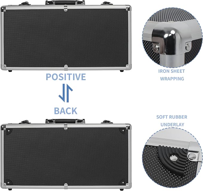 20 Inch Hard Carrying Case Ideal for Wireless Mic System Storage & Camera Gear Transportation, Aluminum Alloy Sturdy Build, Customizable Pre-Diced Foam, Black