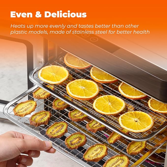 Large Food Dehydrator, 700W, with Large 6 Trays (6.5 ft²) Drying Space, High-efficiency Drying, Digital Temp 86–167°F & 48H Timer, Dishwasher-Safe 304 Trays, Easy to Use for Jerky, Fruit, Herbs