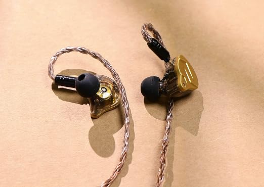 Linsoul Tripowin Amber 32AWG OFC Oxygen Free Cable HiFi IEM Cable with Interchangeable 2.5mm/3.5mm/4.4mm Plug, PVC Sleeve Replacement Cable for Audiophile(MMCX)