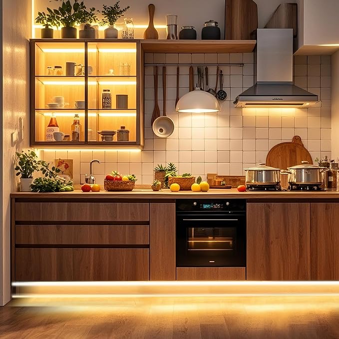 Pandery COB LED Strip Lights Warm White,24V Dimmable led Light Strip KIT with Remote and app Control,2700K 9.84FT/3m 8mm Wide Ra>90 Cuttable Flexible Strip Lights for Bedroom,Wardrobe,Cabinet