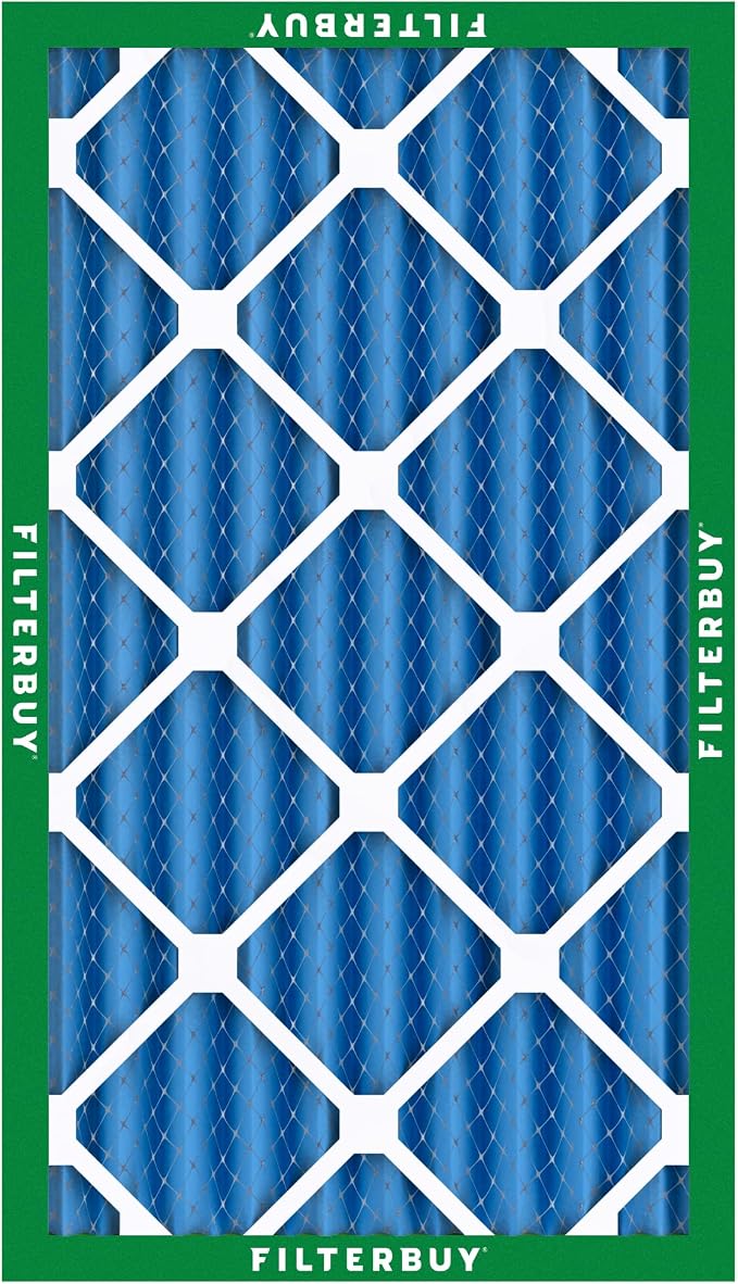 Filterbuy 8x20x4 Air Filter MERV 13 Optimal Smoke & Allergy Defense (2-Pack), Electrostatic Pleated HVAC AC Furnace Filters Replacement, Made in USA (Actual Size: 8.00 x 20.00 x 3.63)