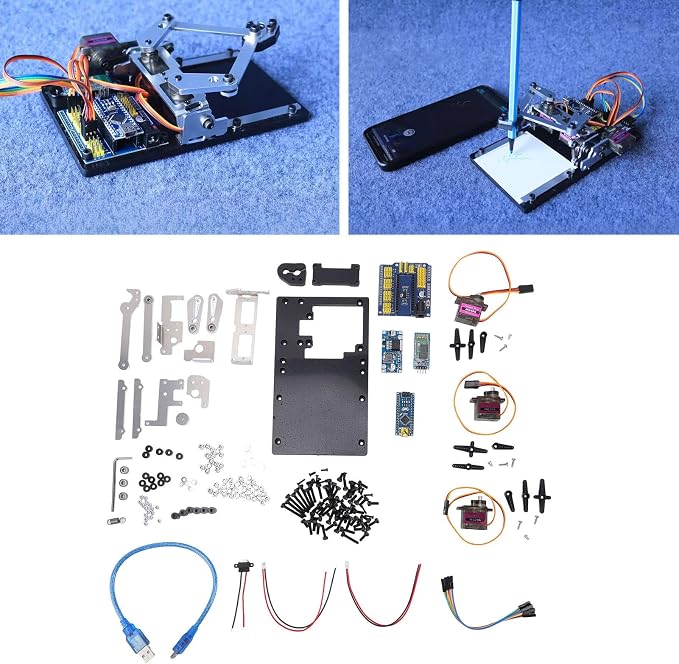 DIY Drawing Robot Kit with Mechanical Arm - Educational Pen Plotter Writing Robot for Classroom Learning & Kids Creative DIY Projects