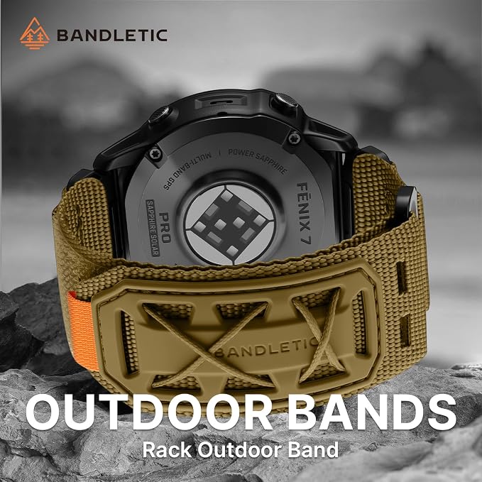 Bandletic Compatible with Garmin Instinct 2 Watch Band - 22mm Quick Fit Replacement Nylon Strap for Fenix 8 47mm 7 6 Pro/5 Plus/Instinct 3 E 45mm/Forerunner 970/965/955/945/Approach S70/S62/S60/Epix
