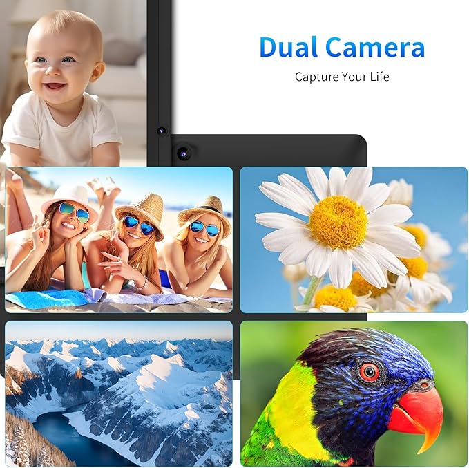 7 Inch Tablet with Case, Five Core Android 15 Tablets, 8GB RAM 32GB ROM 512GB Expand, 1024x600 IPS HD Display, 3500mAh,Dual Camera, USB C Tablet PC (Black)
