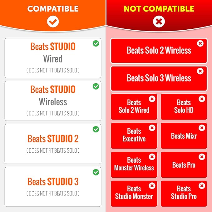 WC Wicked Cushions Replacement Ear Pads for Beats Studio 2 & 3 (B0501, B0500) Wired & Wireless | Does NOT Fit Beats Solo | Softer PU Leather, Enhanced Foam & Stronger Adhesive | Gold Marble