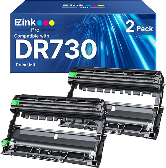 E-Z Ink Pro Comaptible DR730 Drum Unit Replacement for Brother DR 730 (Not Toner) to Use with HL-L2350DW HL-L2370DW HL-L2395DW HL-L2390DW MFC-L2750DW MFC-L2710DW DCP-L2550DW (Black, 2 Pack)