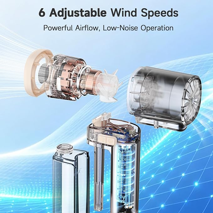 Handheld Misting Fan, Portable Personal Turbo Fan with Nano Mist Spray, 6 Wind Speed, 40ml Water Tank, LED Light, 3000mAh USB Rechargeable for Travel, Outdoors, Camping, Home and Office Use - Green
