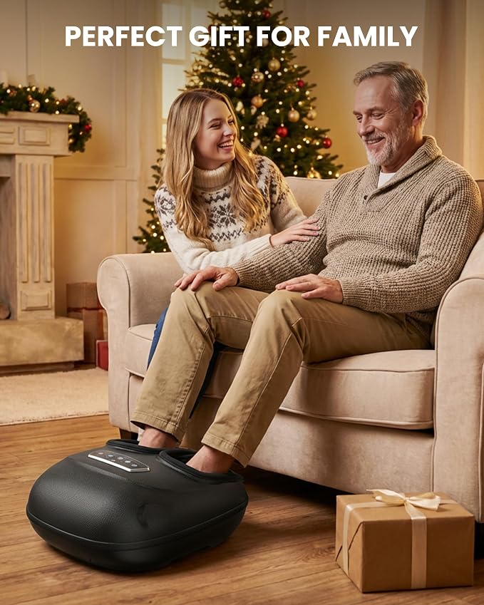 CILI 2026 Upgraded 4-in-1 Heated Foot Massager with Shiatsu, Compression & Vibration, Fathers Day Dad Gifts for Men,Feet Massager Machine with Remote Control, Deep Kneading, Fits Big Feet 14 Men