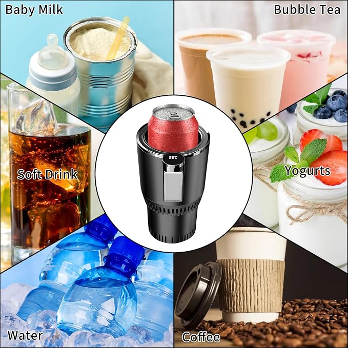 Black Car Cup Holder with Golden Aluminum Cup