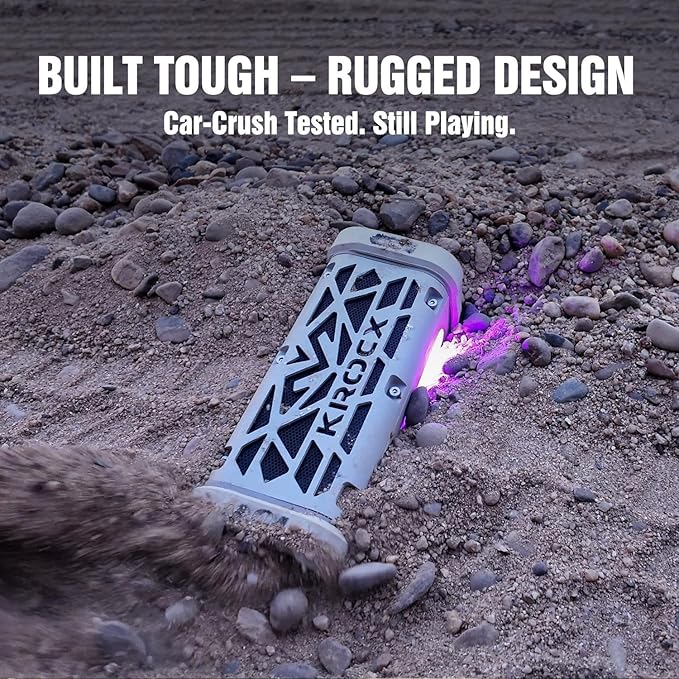 TRAVOR Magnetic Bluetooth Outdoor Speaker, Rugged All-Aluminum Build, 45W, Deep Bass, IP68 Waterproof Portable Speakers for Golf Cart, Camping & Beach TWS Wireless Pairing-Cloud Dancer Metallic