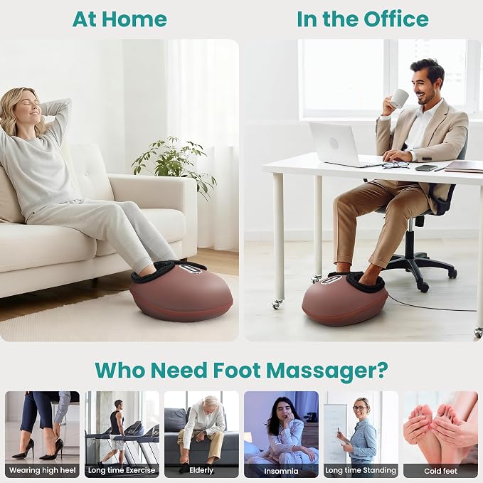 Nekteck Shiatsu Foot Massager Machine with Heat, 2026 Upgraded Air Compression Deep Kneading Therapy Feet Massager, Improve Blood Circulation and Foot Wellness, Massage Tools FSA Eligible HSA Eligible