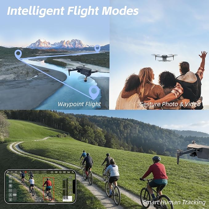3-Axis Gimbal GPS Drone with 4K Camera, 90min Flight, Under 249g