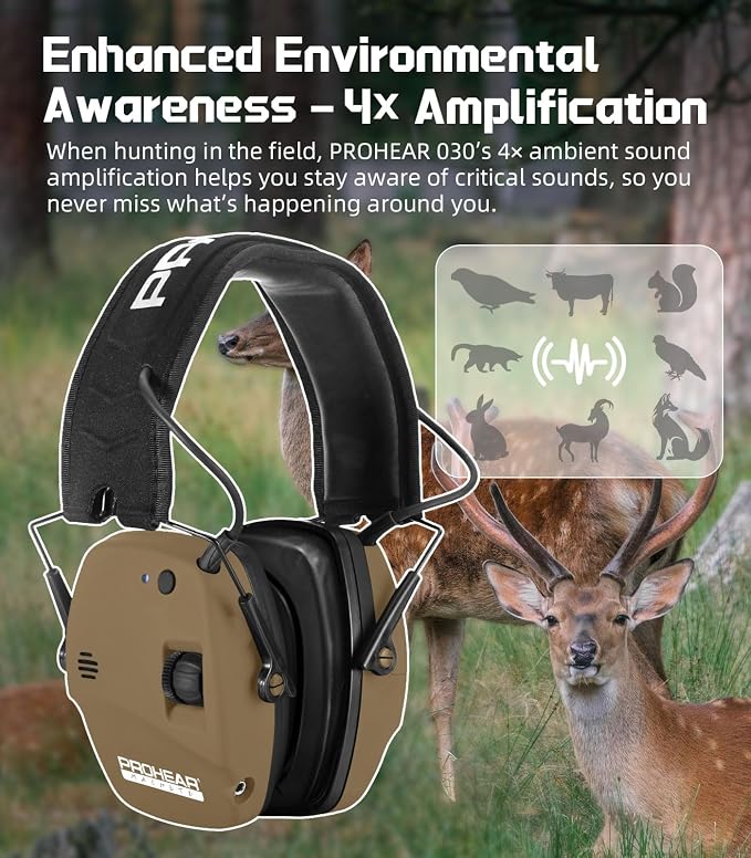 PROHEAR Ear Protection Safety Earmuffs for Shooting Noise Reduction Slim Hearing Protector