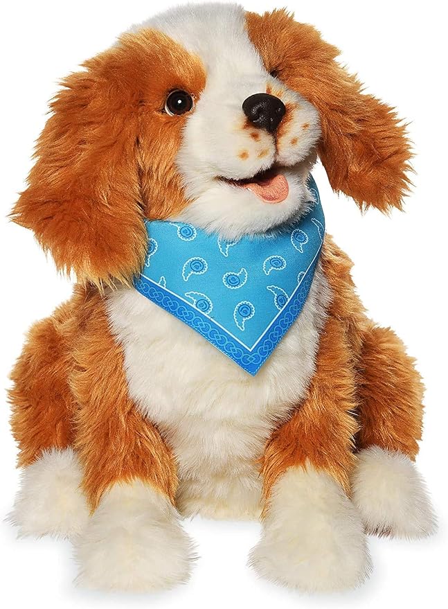 JOY FOR ALL Companion Pet for Seniors - Lifelike Animatronic Dog - Realistic Soft-Touch Coat & Heartbeat - Therapy Stuffed Animal - Toy for Alzheimer's & Dementia - Freckled Pup