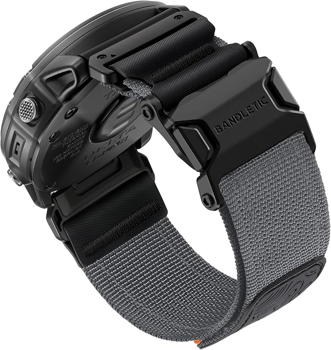 Bandletic Compatible with Garmin Watch Band, 26mm Quick Fit Tactical Nylon Sport Strap for Fenix 8 51mm/7X 6X Pro/5X Plus/3/3 HR/Instinct 2X 3 50mm /Enduro/Quatix Tactix 8 51mm/Epix Pro (Gen 2) 51mm