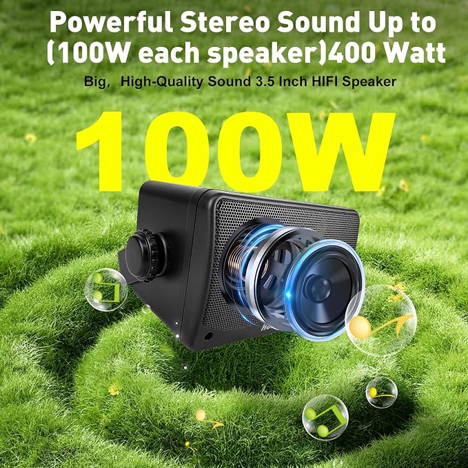 STUDIOFINIX 3.5'' Passive Outdoor Speakers Wired Waterproof,400W Premium Mountable Wall Mount Speakers with Superior Sound,All-Weather Durability,for Patio Marine Boat Garage Indoor(Black 2 Pairs)