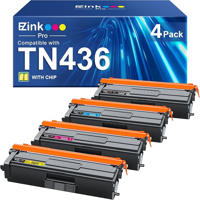 TN436 TN433 Toner Cartridge Set Compatible Replacement for Brother TN436 TN436BK TN433 TN431 TN-436 Toner Use for MFC-L8900CDW HL-L8360CDW HL-L8260CDW MFC-L8610CDW ( Black, Cyan, Magenta, Yellow )