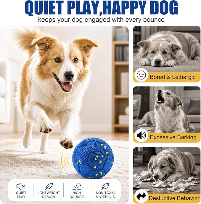vinkey Smart Interactive Dog Toy, Dog Ball Toy, Automatic Moving, Bouncing, and Rotating, E-TPU Material, IP56 Waterproof Rating, Active Rolling Ball for Puppy, Medium and Large Dogs