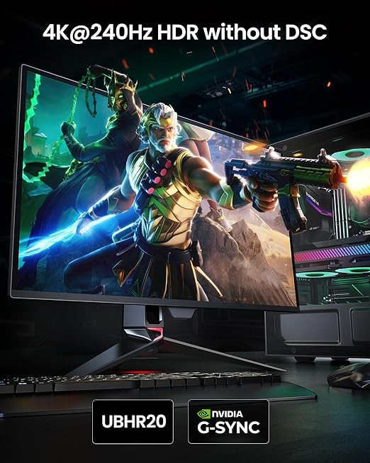 Silkland 80Gbps DisplayPort 2.1 Cable 5FT [VESA Certified], [8K@240Hz, 4K@540Hz 360Hz 240Hz] DP 2.1 Cable, HDR HDCP DSC 1.2a Display Port Cord Compatible FreeSync G-Sync Gaming Monitor 5090 9070 XT