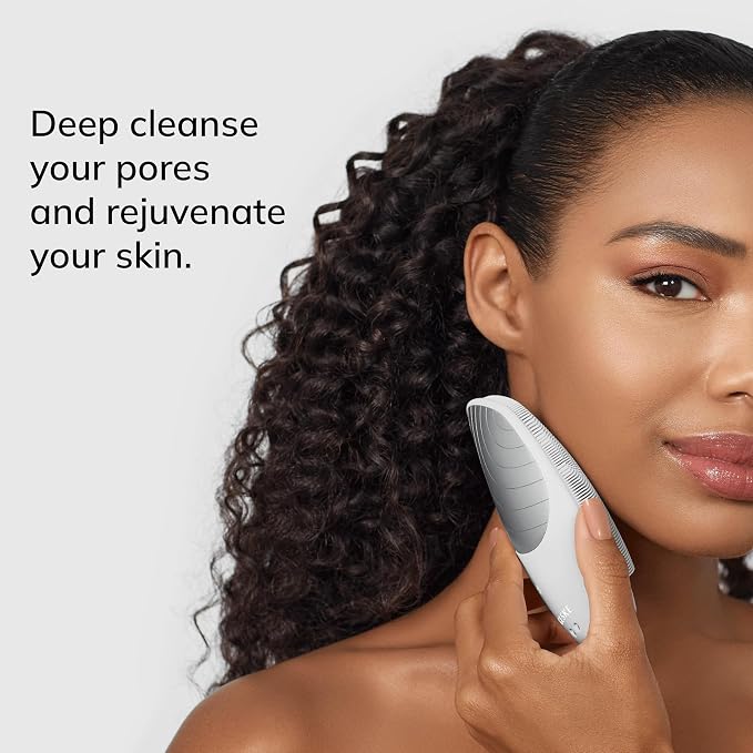 GESKE SmartAppGuided Sonic Thermo Facial Brush | 6 in 1 | Skin Cleansing | Cleansing Brush with Thermal Function | Electric Facial Massager