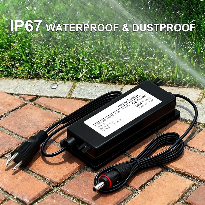 36V Waterproof Power Supply for Govee Permanent Outdoor Lights,Compatible with Govee H705D H705E H705F Permanent Outdoor Lights Power Adapter Cord (Black)