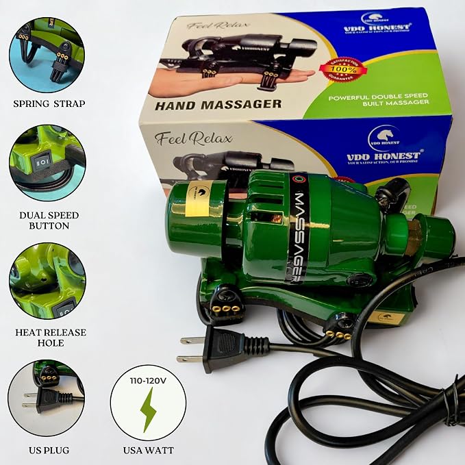Powerful Double Speed Floating Action for Full Body Massager Corded Electric Powered, Barber Massager Green
