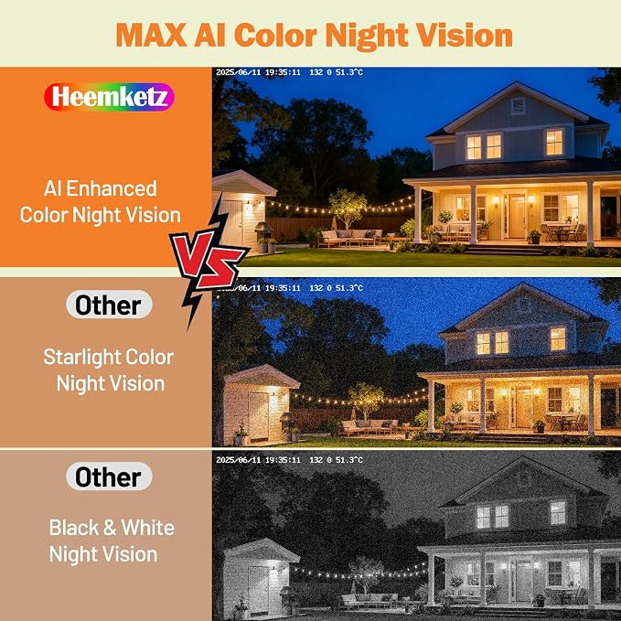 3MP Window Security Camera, 5GHz & 2.4GHz WiFi 6 Indoor/Outdoor Monitoring, Max AI Color Night Vision, 110° Wide Angle, Easy Stick-on Install, Alexa Compatible, 24/7 Recording
