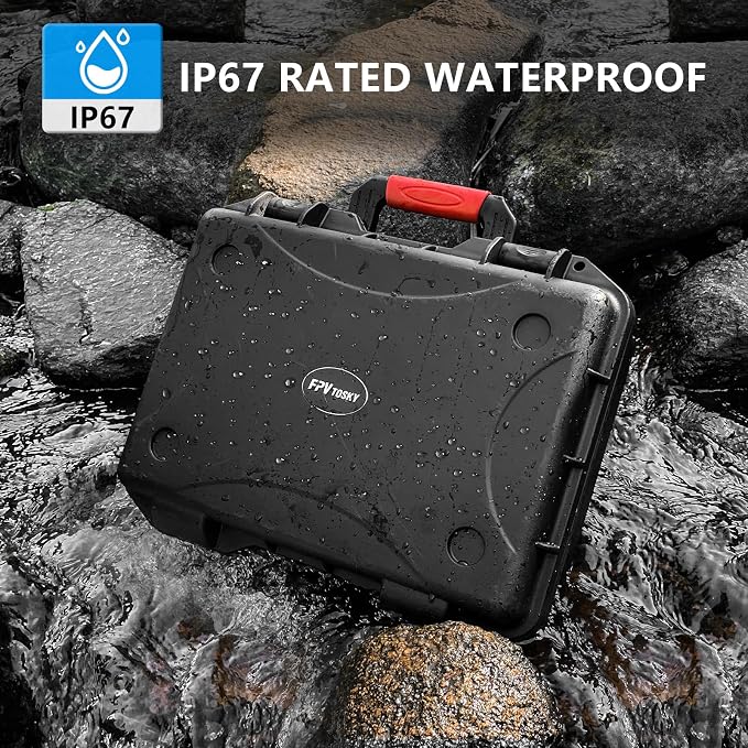 FPVtosky Hard Case for Avata 2 Drone Combo, Waterproof Carrying Case, Fits DJI Goggles 3 [NOT for Goggles N3], RC Motion 3 & DJI FPV Remote Controller 3 Accessories [CASE ONLY]