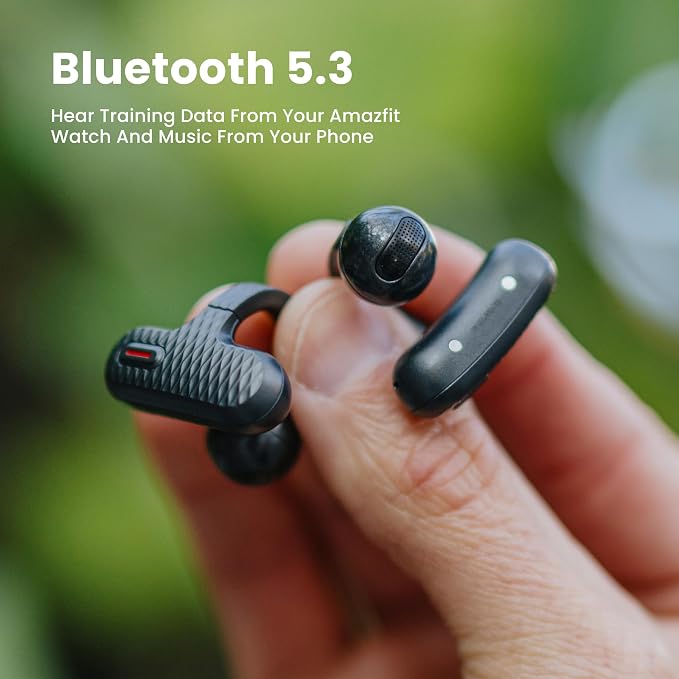 Amazfit Up Bluetooth Headphones, Open Ear Wireless Earbuds with Easy Touch, IPX4 Water Resistant & Sweatproof, AI Noise Reduction, Earphones for Sports, Running, Compatible with Android & iPhone