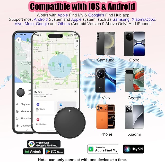 2026 Air Tracker Tags-4 Packs Android & iOS,Dual System Smart Tags Bluetooth Luggag Tracker Keys Finder/Item Locator Work with Apple Find My (iOS)&Google's Find Hub(Android) for Key,Backpack,Luggage