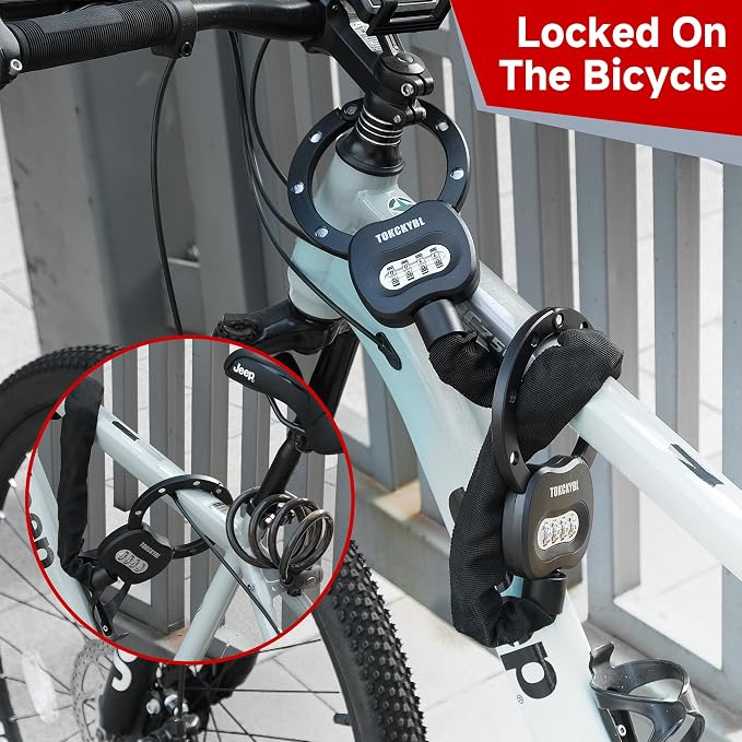 Heavy Duty Scooter Lock - 8mm Anti-Theft Chain Lock with 3 Keys, 94cm Weatherproof Security Lock for Electric Scooters, Bikes, Motorcycles