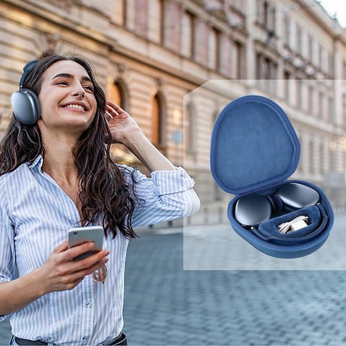 co2CREA Hard Case with Sleep Mode Replacement for Apple AirPods Max 2 / AirPods Max Wireless Over-Ear Headphones (Deep Blue Case)
