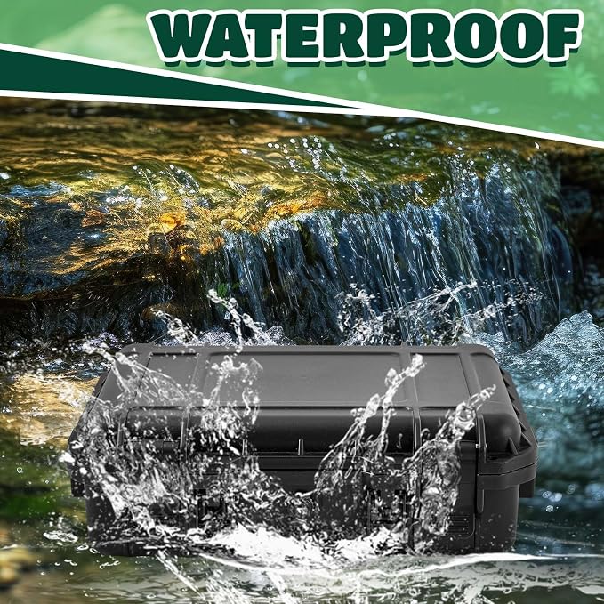 Relaxweex 1 Pcs Waterproof Hard Case with DIY Customizable Foam Insert Portable Protective Case with Knife for Camera Drones Equipments Tools Test Instruments(Black,22.4 x 16.1 x 10.2 Inch)