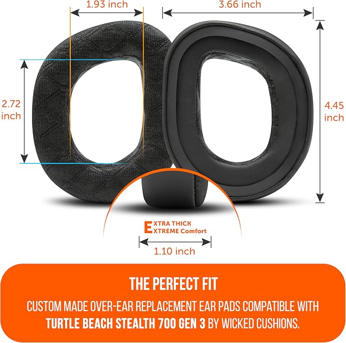 WC Freeze V2 Stealth 700 Gen 3 – Cooling Gel Earpads Compatible with Turtle Beach Stealth 700 Gen 3 by Wicked Cushions | Freeze V2 Cooling Fabric, Enhanced Comfort & Sound Isolation | Black