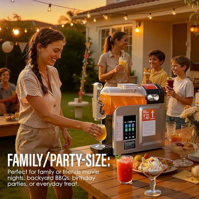 New Upgrade Smart 6 Presets Slushie Machine for Home & Frozen Drink Maker | 68oz Color Touch Screen Slushy Machine for Home with 2/4/6H Smart Timer & Self-Cleaning, DIY Soft Serve Ice Cream Machine