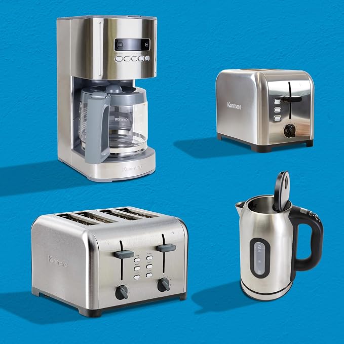 Kenmore Drip Coffee Maker - 12 Cup Programmable Cafe Machine With Glass Pot, Regular & Bold Brew, Auto Shut Off Large Water Reservoir, Reusable Filter, Kitchen Appliances For Cafeteria Barista