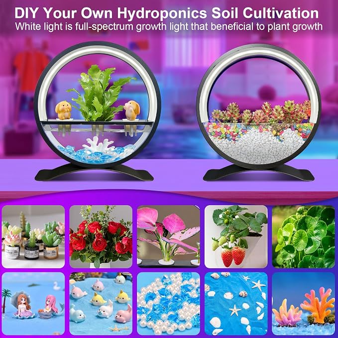 Led Decorations Atmosphere Lights Gifts for Mom Women Girls Kids RGB Color Changing Smart Led Table Ambient Plant Growth Lights APP USB Remote Control for Home Office Decor(Plant Not Included)