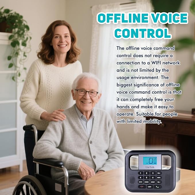 Wireless Intercoms for Home & Office, Two-Way Real-time Full-Duplex Voice System with Offline Voice Control & Monitor Function, Clear Sound, Up to 800 Meters (1/2 Mile) Range (UT-001-1F4P)