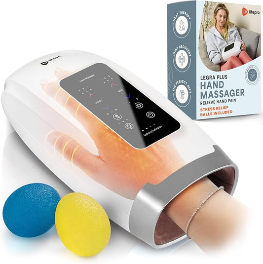 LifePro Legra Hand Massager with Heat and Compression — Cordless Electric Hand and Wrist Massager with Multi Modes — Finger Palm Pressure Point Therapy for Arthritis and Carpal Tunnel