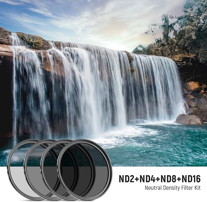NEEWER 67mm ND Lens Filter Kit: ND2 ND4 ND8 ND16, Lens Cleaning Pen, Filter Pouch Neutral Density Filter and Accessory Kit Compatible with Canon Nikon Sony Panasonic DSLR Cameras with 67mm Lens