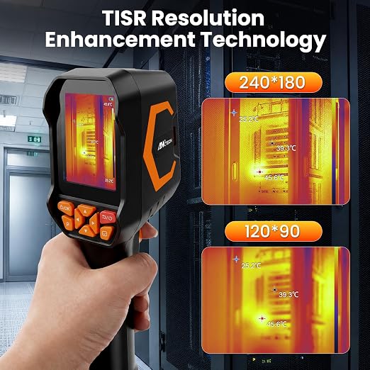 Handheld Thermal Camera, 240 x 180 TISR Resolution, -4°F-1022°F, 25Hz Infrared Camera, Thermal Imaging Camera 120 x 90 IR Resolution for Home Inspection Electrical HVAC DIY