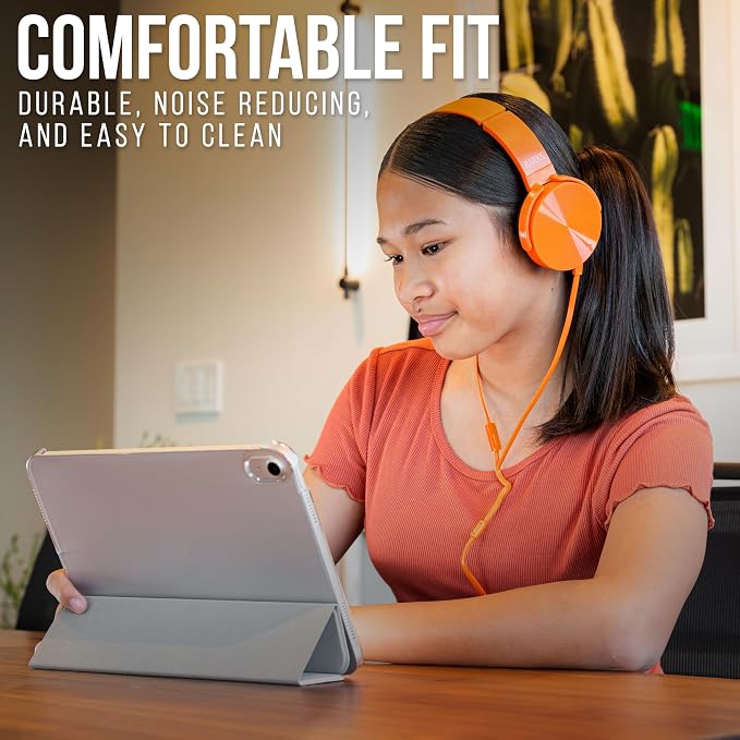 Barks Classroom Headphones with Microphone (Colorful, 12 Pack) - Wired 3.5mm On-Ear Bulk Headphones for Classroom: Best for Students K-12 Schools (Durable, Inline Microphone, Great Recording Quality)