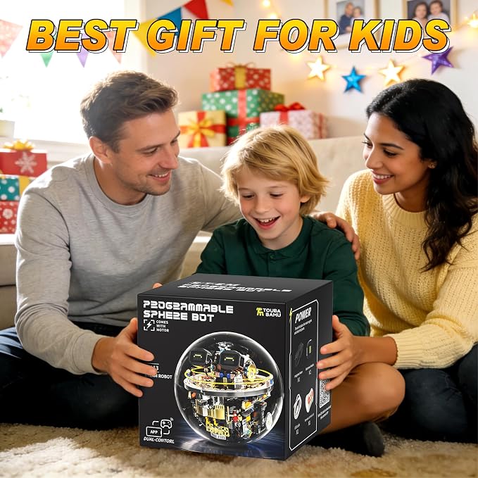 STEM Robot Building Kit, 804PCS APP & Remote Control Spherical Robotic Toys for Kids Age 8-14+ with Expressions & Lights, Rolling Technic Coding Robotics Kit Educational Gift for Boys Girls