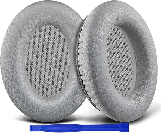 SOULWIT Earpads Replacement for Bose AE2, AE2w, AE2i/SoundLink & SoundTrue Around-Ear AE Generation 1.0 Headphones, Protein Leather Ear Pads Cushions - Silver(Silver Scrims)