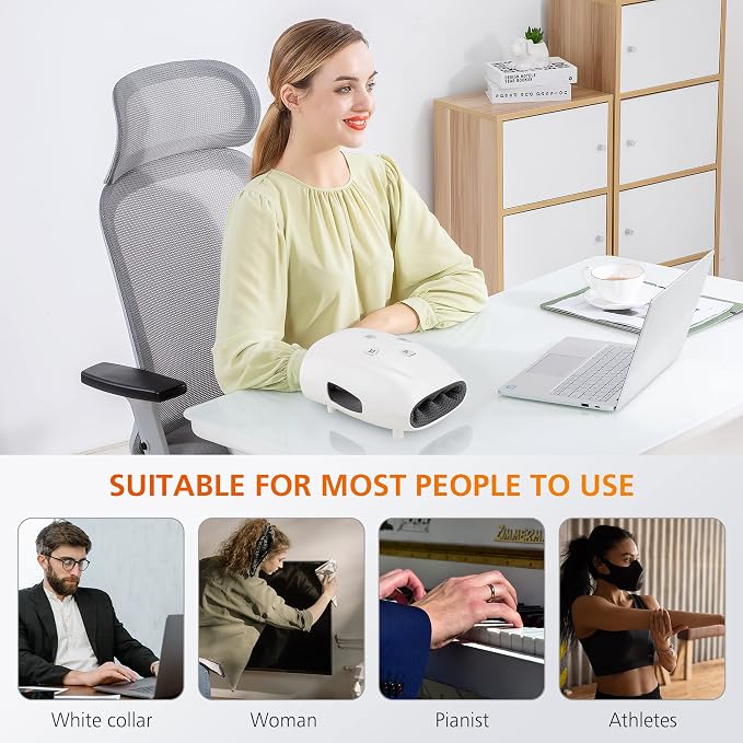 Snailax Hand Massager with Heat and Compression - Father Day Gift, Hand Massager for Arthritis and Carpal Tunnel Finger Numbness, FSA Eligible, Cordless Hand Massagers for Palm & Wrist Circulation