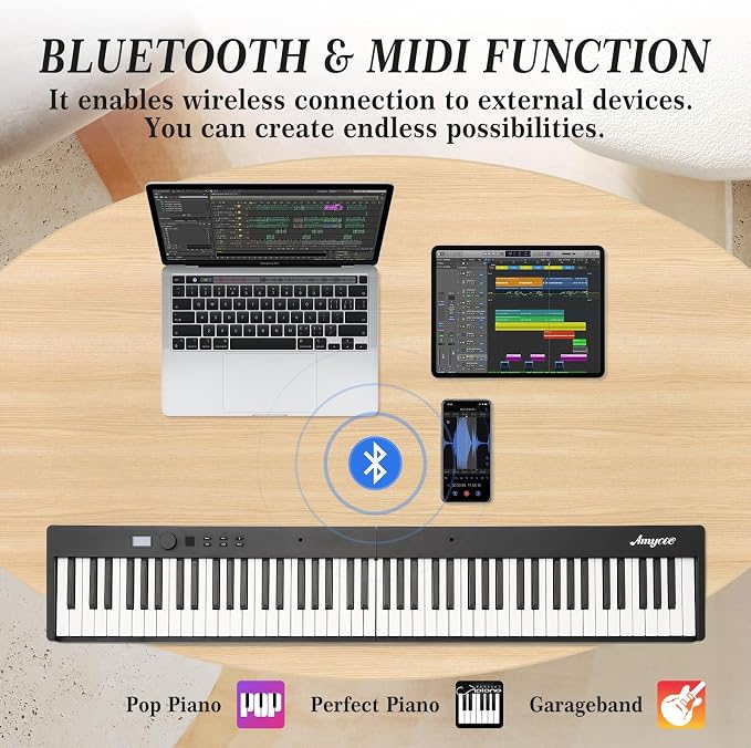 88 Keys Piano Keyboard Set, Electronic Digital Piano with Built-in Speaker Microphone, Portable Keyboard Gift Teaching for Beginners, Electric Piano for Birthday Gift